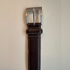 Kirkland Signature Men’s Italian Leather Full Grain Belt, Dark Brown , Size: 36